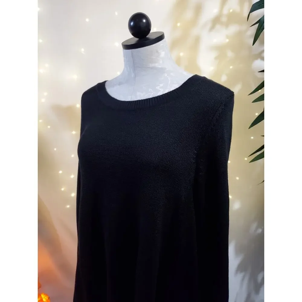 Lauren Ralph Lauren Long Sleeve Knit Sweater Women's Size M Black Boatneck
